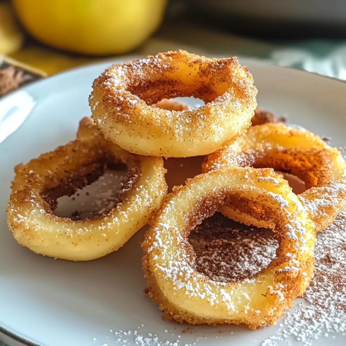 Gebratene Apfelringe aus der Heißluftfritteuse
